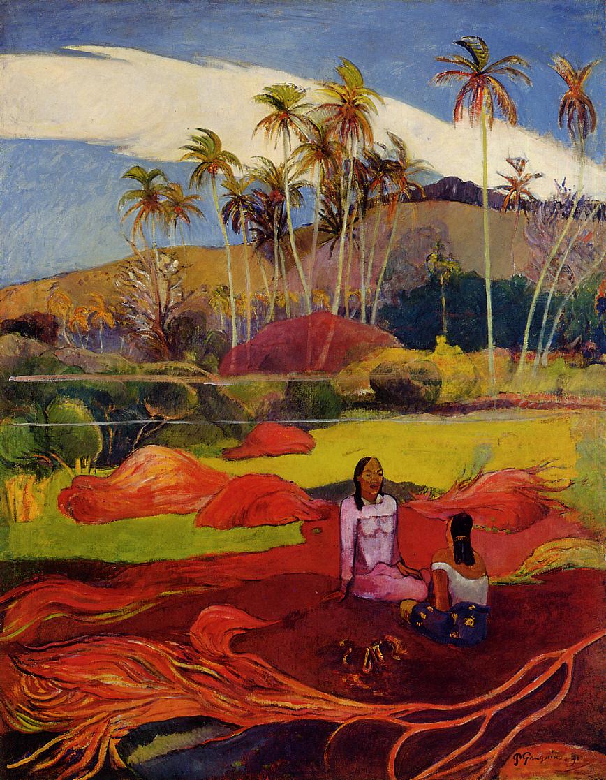 Tahitian Women under the Palms - Paul Gauguin Painting